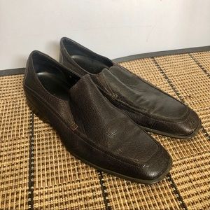 Donald J Pliner Leather Loafers, Espresso, Size 10